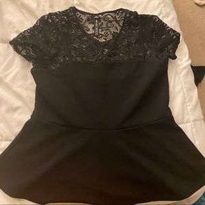 Peplum top with lace.
